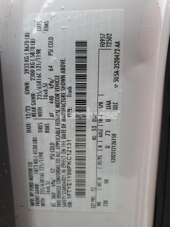 Photo 13 of 2023 FORD TRANSIT T-150 N/A (VIN 1FTYE1Y86PKC12131)