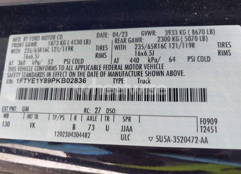 Photo 9 of 2023 Ford Transit-150 (VIN 1FTYE1Y89PKB02836)