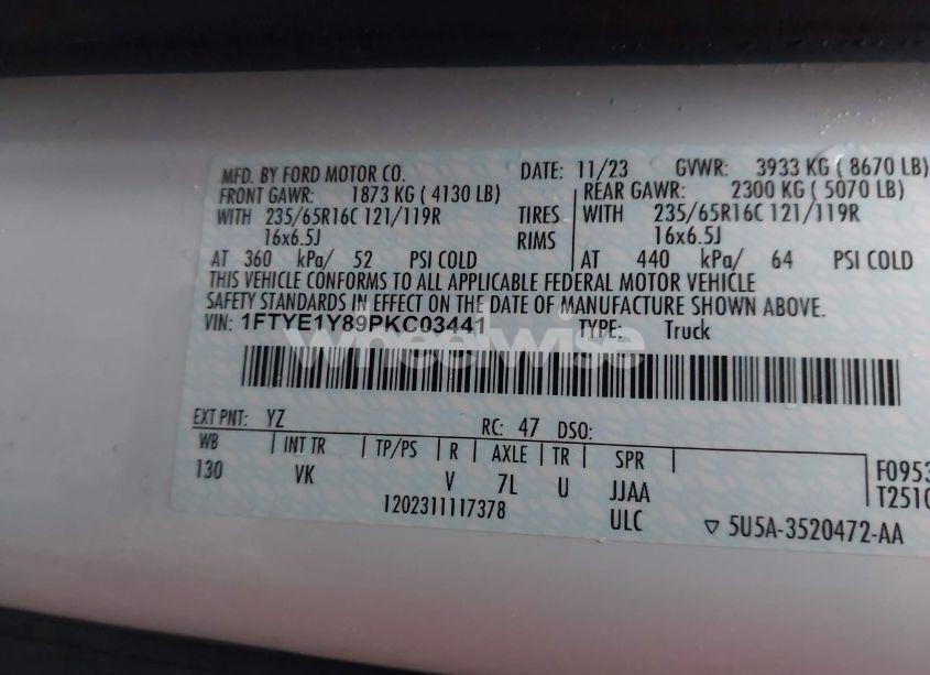 Photo 9 of 2023 Ford Transit-150 (VIN 1FTYE1Y89PKC03441)