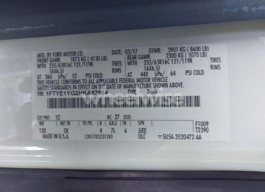 Photo 9 of 2017 Ford Transit-150 (VIN 1FTYE1YG2HKA87654)