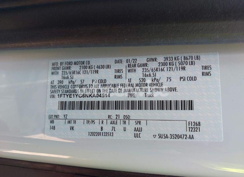 Photo 9 of 2022 Ford Transit-150 (VIN 1FTYE1YG6NKA04514)