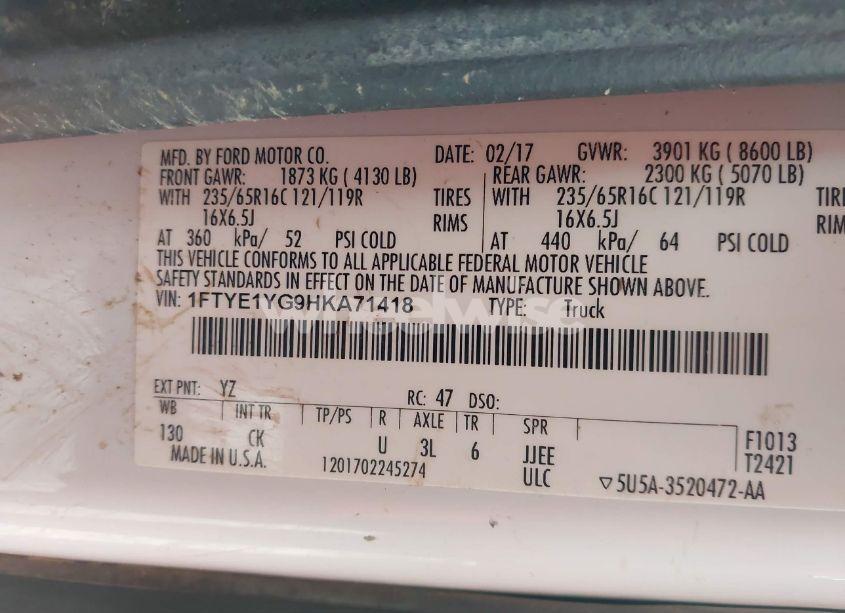 Photo 9 of 2017 Ford Transit-150 (VIN 1FTYE1YG9HKA71418)