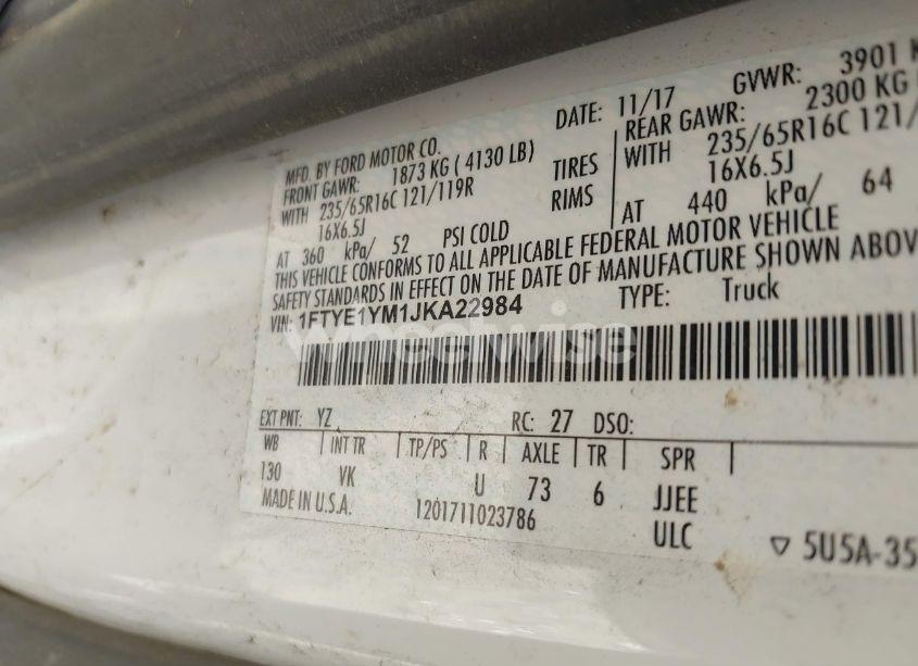 Photo 9 of 2018 Ford Transit-150 (VIN 1FTYE1YM1JKA22984)