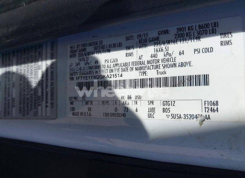 Photo 9 of 2016 Ford Transit-150 (VIN 1FTYE1YM2GKA21514)