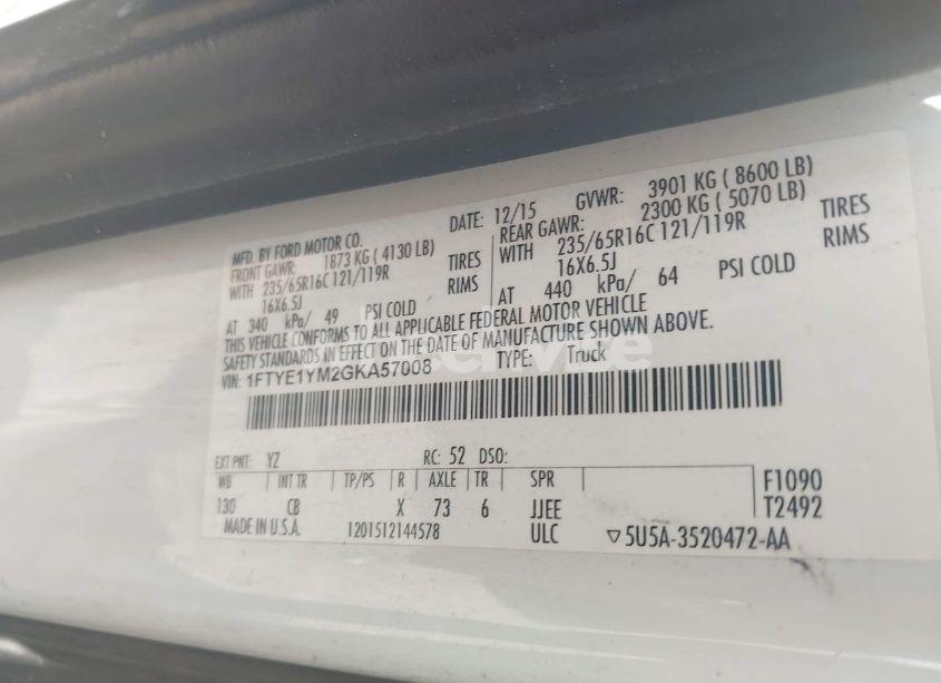 Photo 9 of 2016 Ford Transit-150 (VIN 1FTYE1YM2GKA57008)