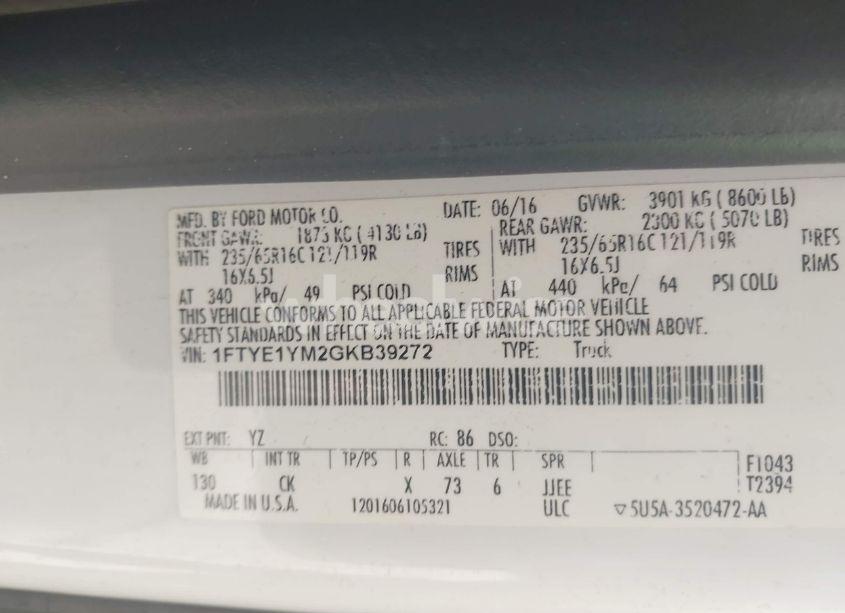 Photo 9 of 2016 Ford Transit-150 (VIN 1FTYE1YM2GKB39272)