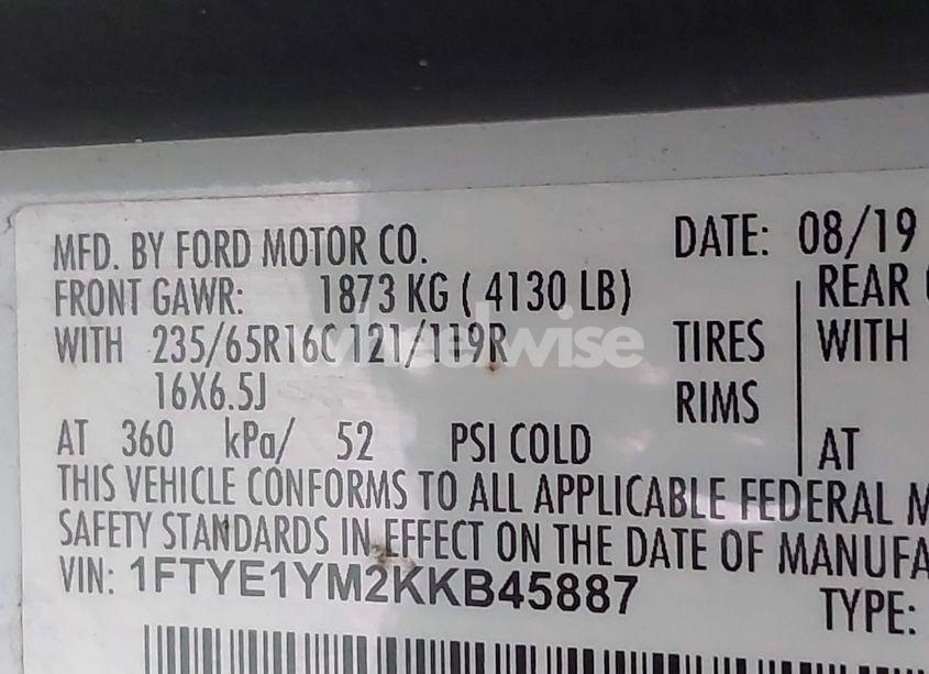 Photo 9 of 2019 Ford Transit-150 (VIN 1FTYE1YM2KKB45887)