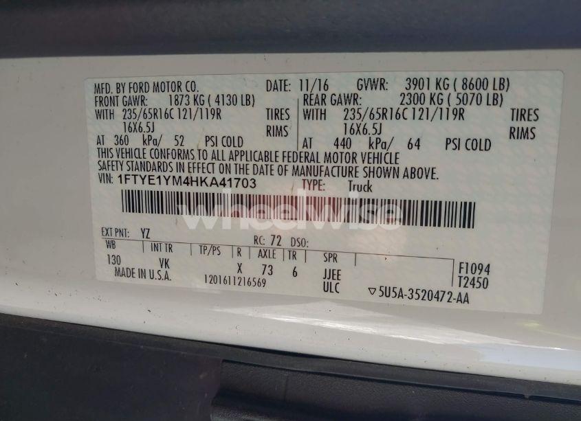 Photo 9 of 2017 Ford Transit-150 (VIN 1FTYE1YM4HKA41703)