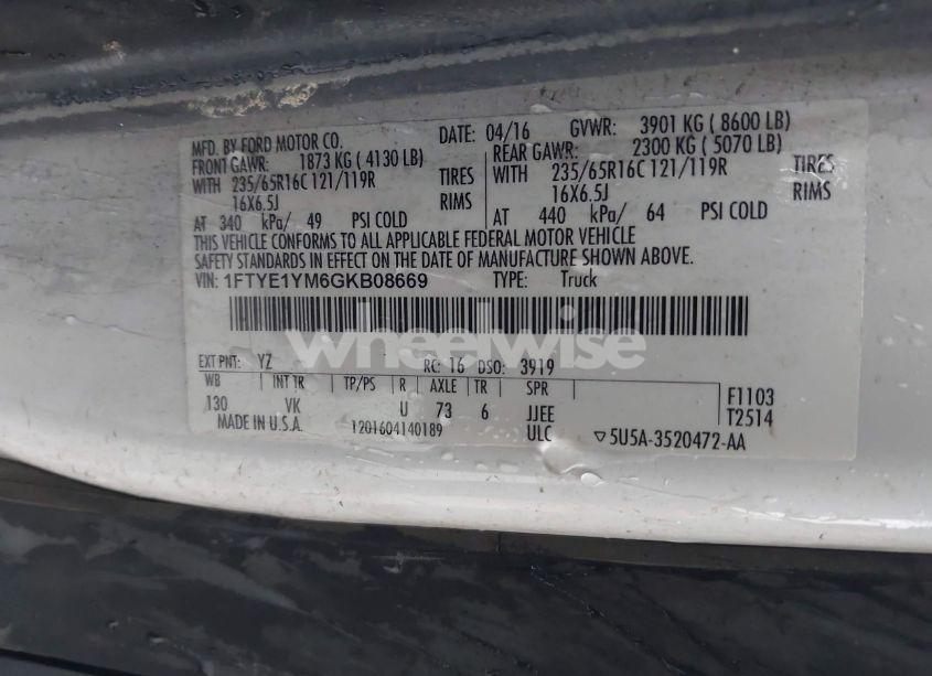 Photo 9 of 2016 Ford Transit-150 (VIN 1FTYE1YM6GKB08669)