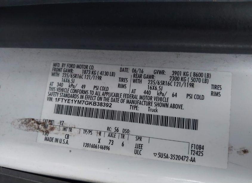 Photo 9 of 2016 Ford Transit-150 (VIN 1FTYE1YM7GKB38392)