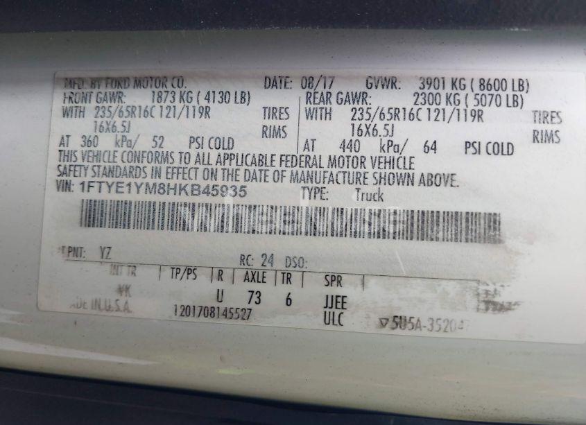 Photo 9 of 2017 Ford Transit-150 (VIN 1FTYE1YM8HKB45935)