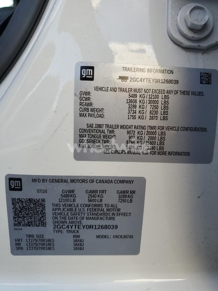 Photo 12 of 2024 CHEVROLET SILVERADO K3500 LT (VIN 1FTYE1YM9KKB79616)