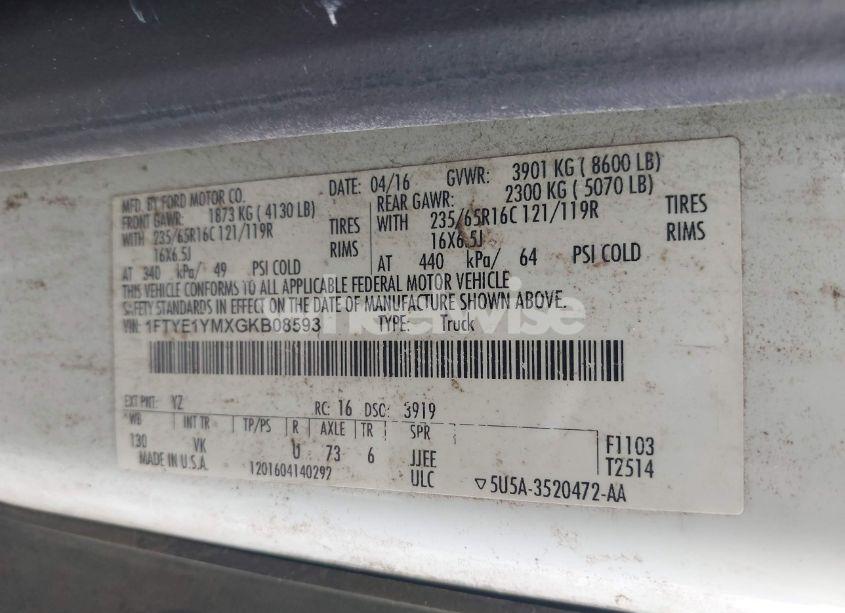 Photo 9 of 2016 Ford Transit-150 (VIN 1FTYE1YMXGKB08593)