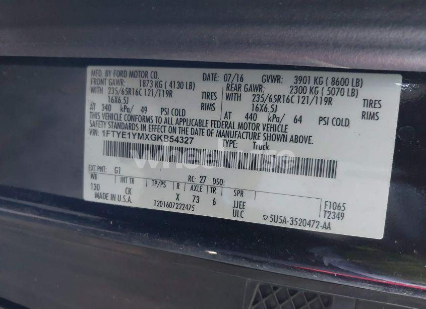 Photo 9 of 2016 Ford Transit-150 (VIN 1FTYE1YMXGKB54327)