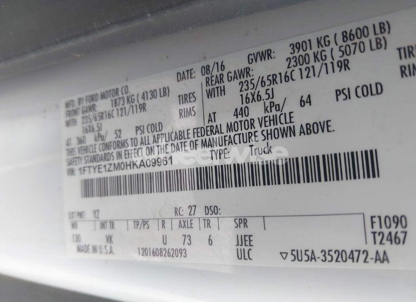 Photo 9 of 2017 Ford Transit-150 (VIN 1FTYE1ZM0HKA09961)