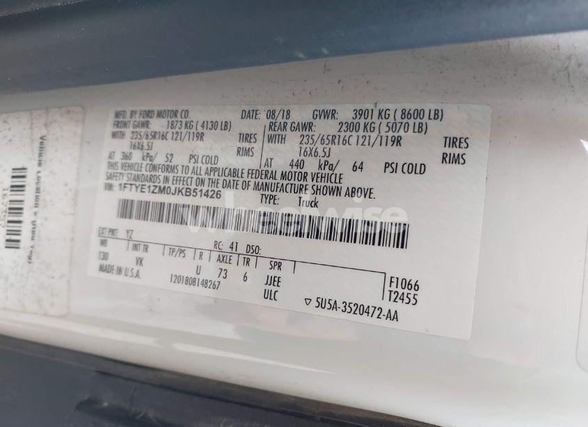 Photo 9 of 2018 Ford Transit-150 (VIN 1FTYE1ZM0JKB51426)