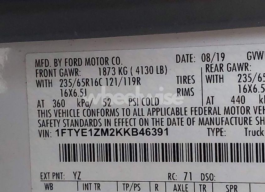 Photo 9 of 2019 Ford Transit-150 (VIN 1FTYE1ZM2KKB46391)