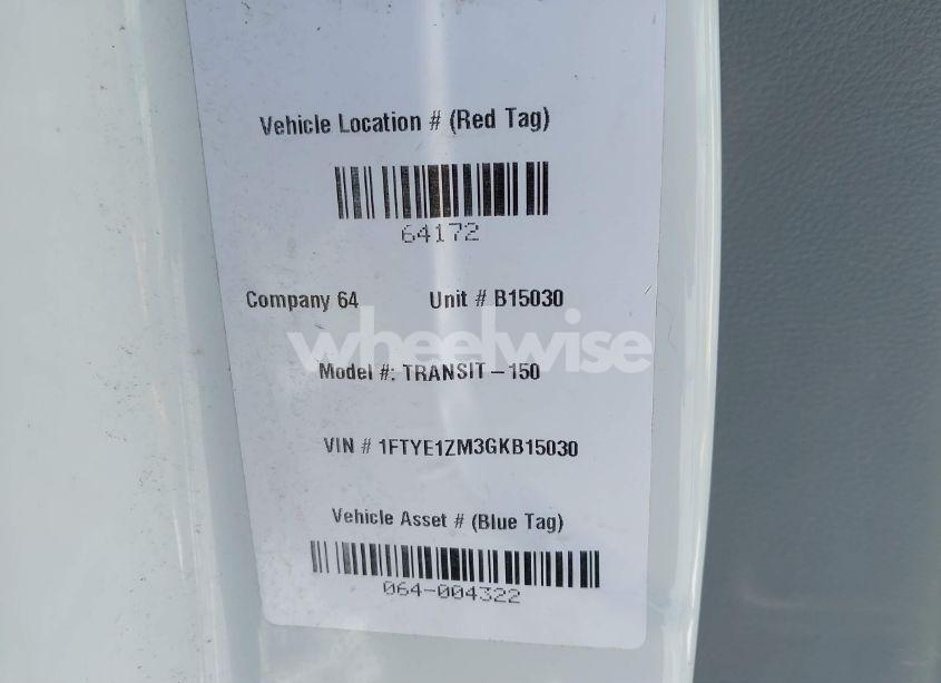 Photo 9 of 2016 Ford Transit-150 (VIN 1FTYE1ZM3GKB15030)