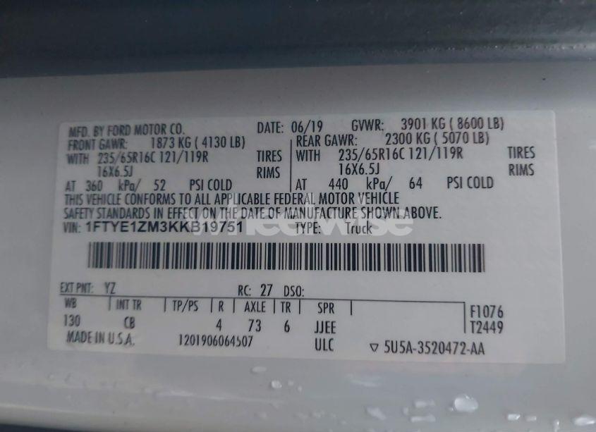 Photo 9 of 2019 Ford Transit-150 (VIN 1FTYE1ZM3KKB19751)