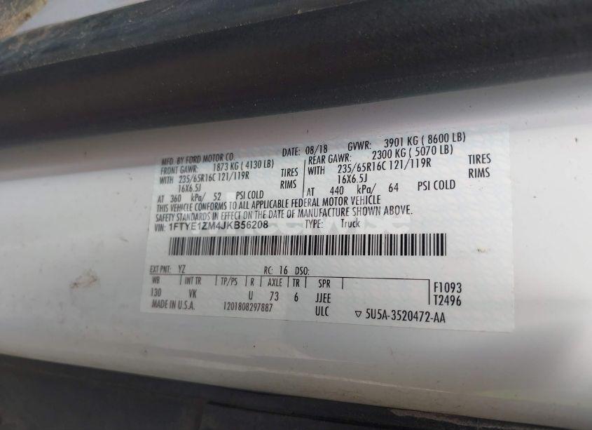 Photo 9 of 2018 Ford Transit-150 (VIN 1FTYE1ZM4JKB56208)