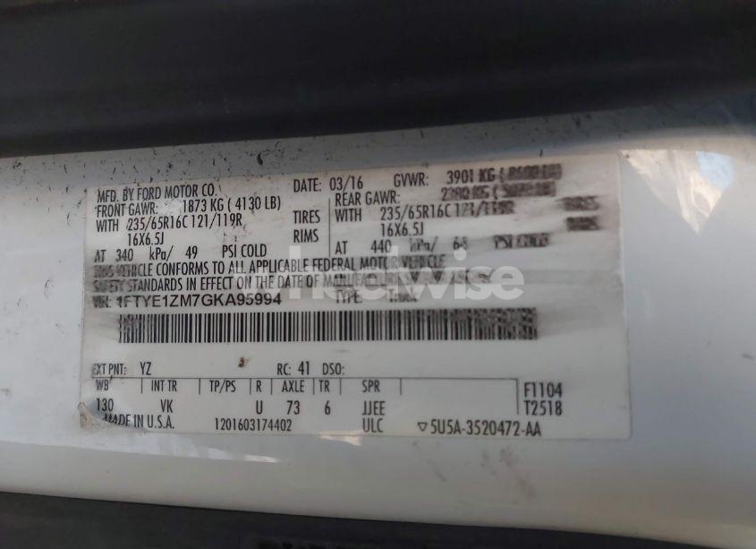 Photo 9 of 2016 Ford Transit-150 (VIN 1FTYE1ZM7GKA95994)