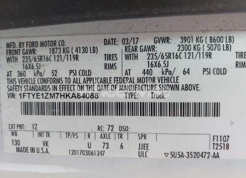 Photo 9 of 2017 Ford Transit-150 (VIN 1FTYE1ZM7HKA84088)