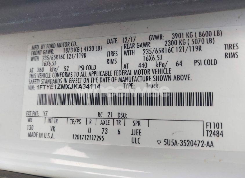 Photo 9 of 2018 Ford Transit-150 (VIN 1FTYE1ZMXJKA34114)