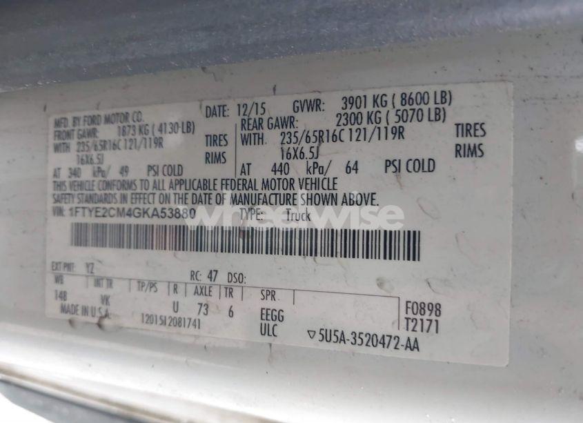 Photo 9 of 2016 Ford Transit-150 (VIN 1FTYE2CM4GKA53880)