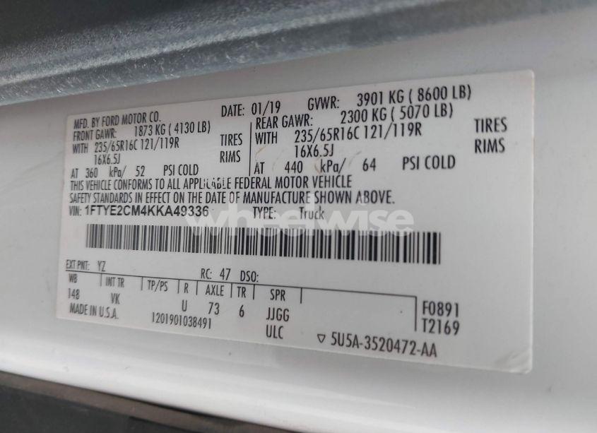 Photo 9 of 2019 Ford Transit-150 (VIN 1FTYE2CM4KKA49336)