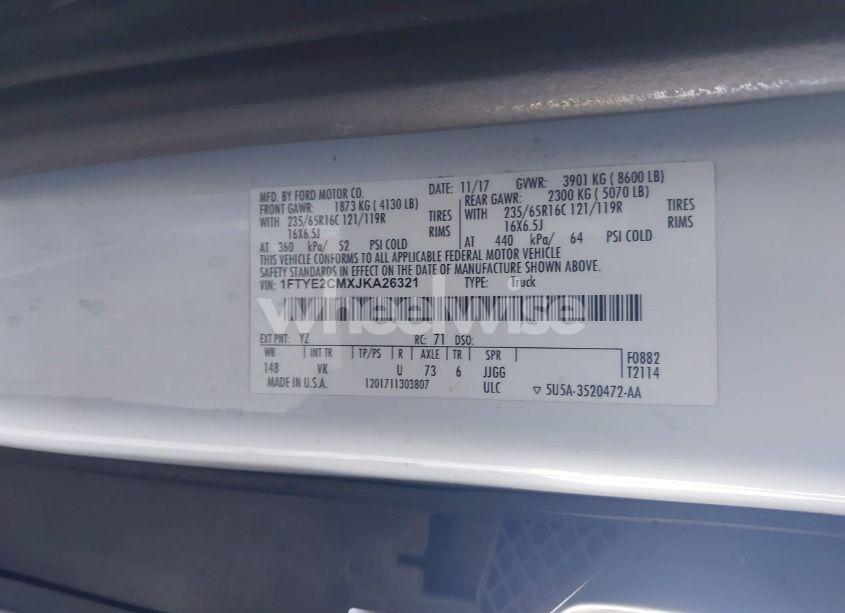 Photo 9 of 2018 Ford Transit-150 (VIN 1FTYE2CMXJKA26321)