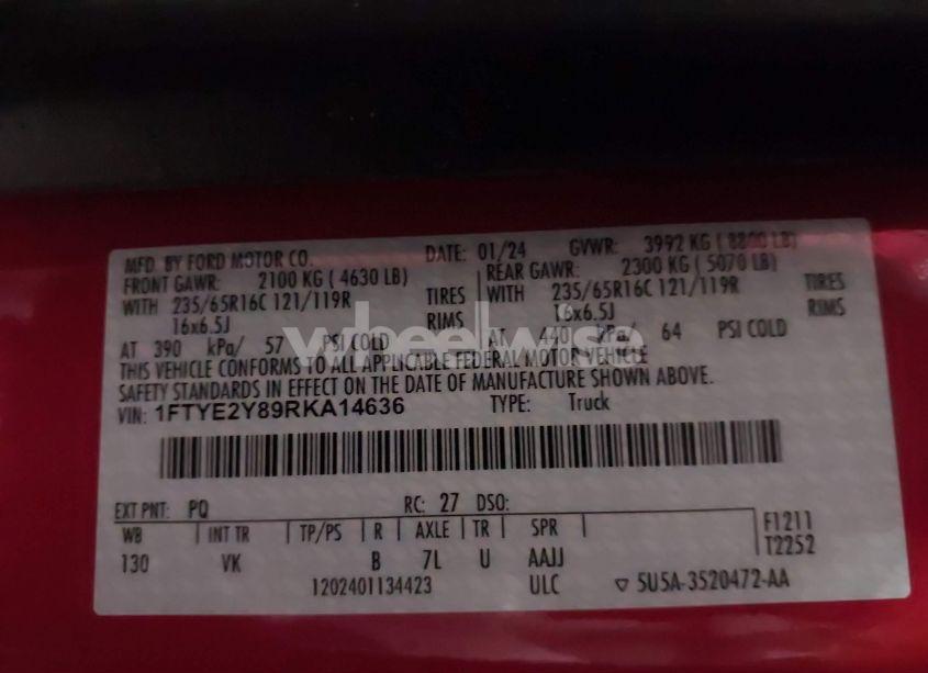 Photo 9 of 2024 Ford Transit-150 (VIN 1FTYE2Y89RKA14636)