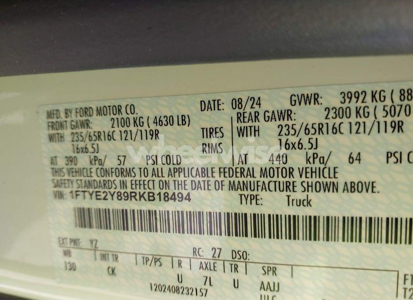 Photo 9 of 2024 Ford Transit-150 (VIN 1FTYE2Y89RKB18494)