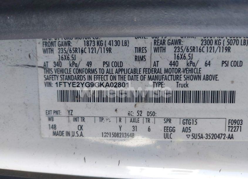 Photo 9 of 2016 Ford Transit-150 (VIN 1FTYE2YG9GKA02801)
