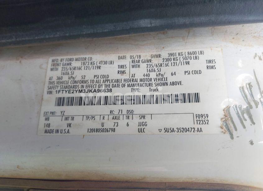 Photo 9 of 2018 Ford Transit-150 (VIN 1FTYE2YM3JKA96638)