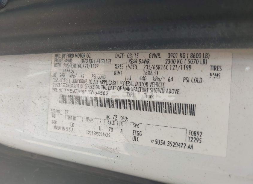 Photo 9 of 2015 Ford Transit-150 (VIN 1FTYE9ZM9FKA64582)