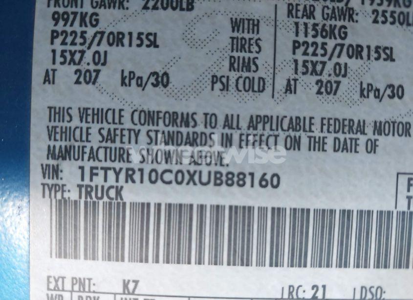 Photo 9 of 1999 Ford Ranger (VIN 1FTYR10C0XUB88160)