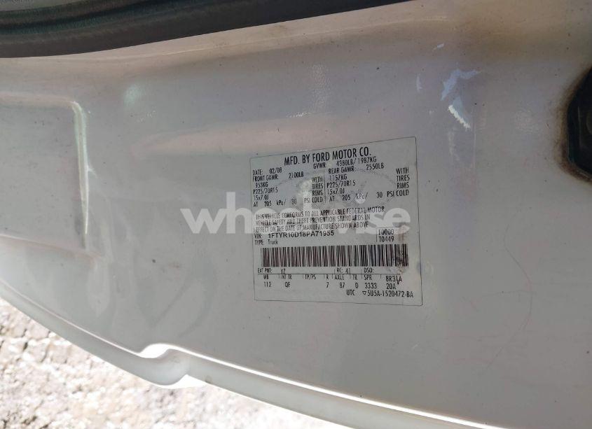 Photo 9 of 2008 Ford Ranger XL/XLT (VIN 1FTYR10D18PA71955)