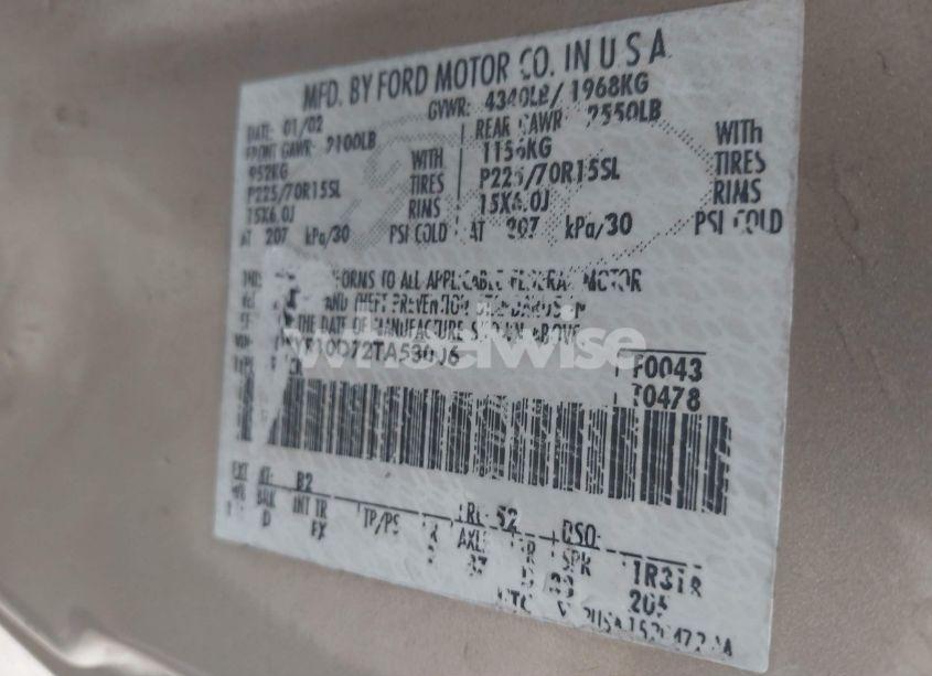 Photo 9 of 2002 Ford Ranger XL/XLT (VIN 1FTYR10D72TA53006)