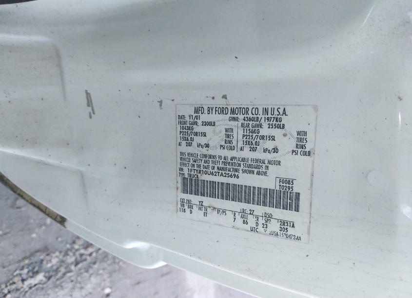 Photo 9 of 2002 Ford Ranger EDGE/XL/XLT (VIN 1FTYR10U62TA25696)