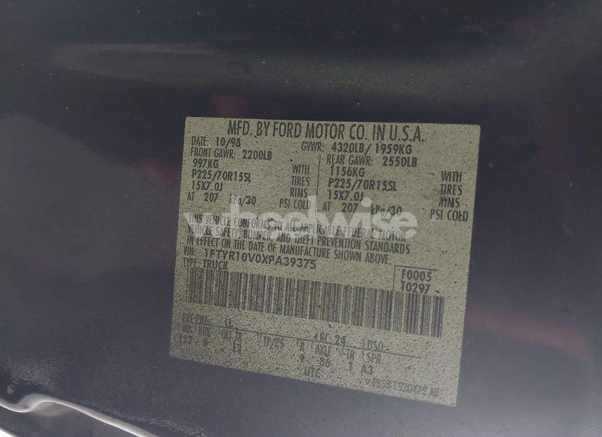 Photo 9 of 1999 Ford Ranger XL/XLT (VIN 1FTYR10V0XPA39375)