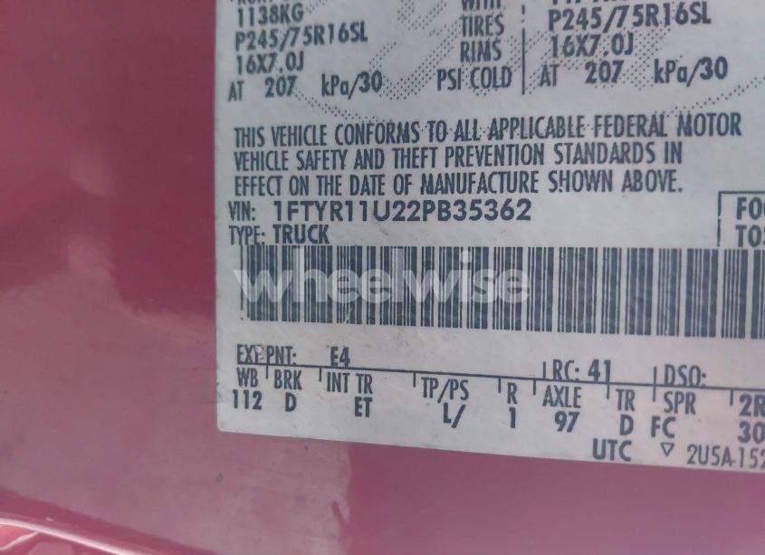 Photo 9 of 2002 Ford Ranger EDGE (VIN 1FTYR11U22PB35362)