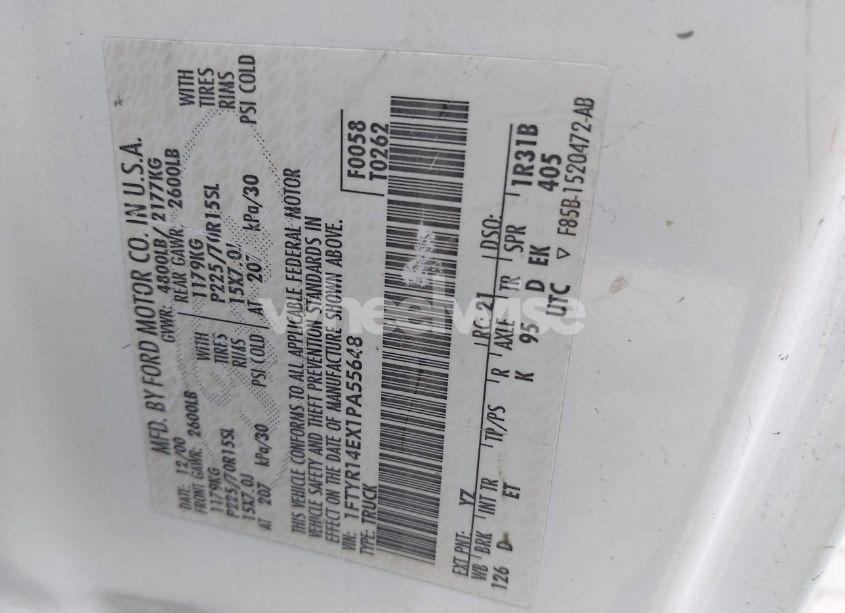 Photo 9 of 2001 Ford Ranger EDGE/XLT (VIN 1FTYR14EX1PA55648)