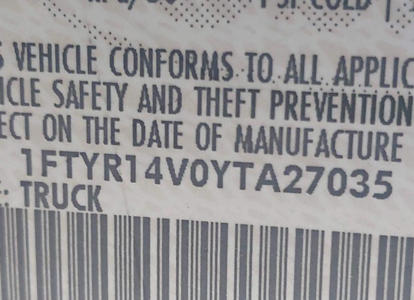 Photo 9 of 2000 Ford Ranger XL/XLT (VIN 1FTYR14V0YTA27035)