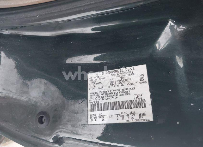 Photo 9 of 2003 Ford Ranger EDGE/TREMOR/XL/XLT (VIN 1FTYR14V13PA13159)