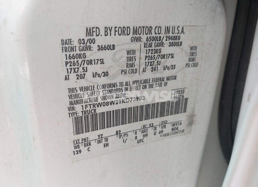 Photo 9 of 2001 Ford F-150 KING RANCH EDITION/LARIAT/XLT (VIN 1FTYR14V9XP******)