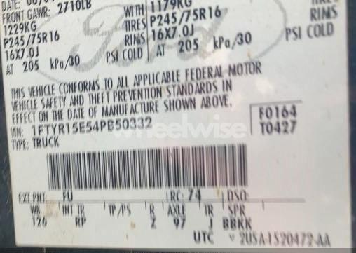 Photo 9 of 2004 Ford Ranger XLT (VIN 1FTYR15E54PB50332)