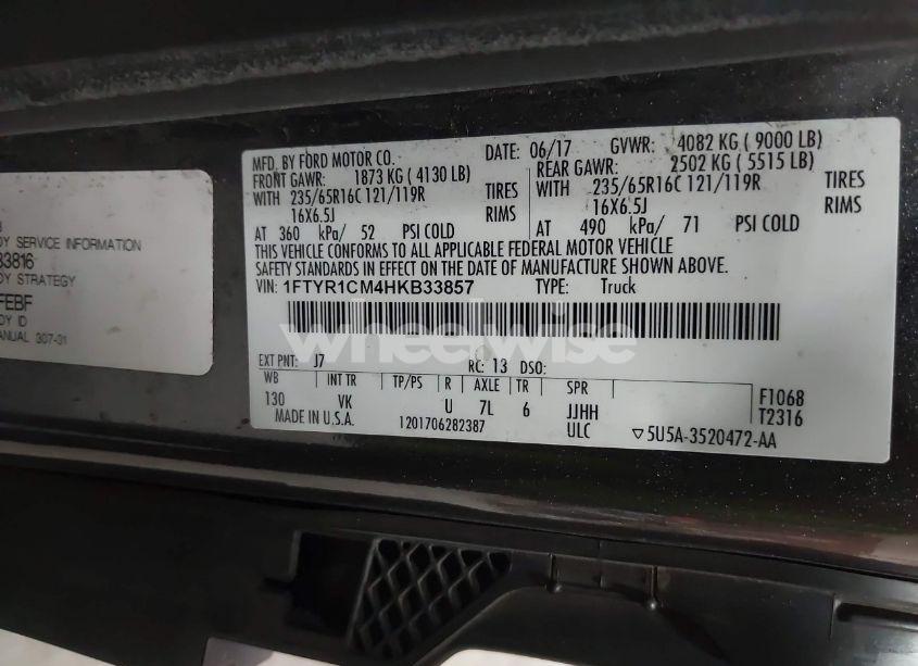 Photo 9 of 2017 Ford Transit-250 N/A (VIN 1FTYR1CM4HKB33857)