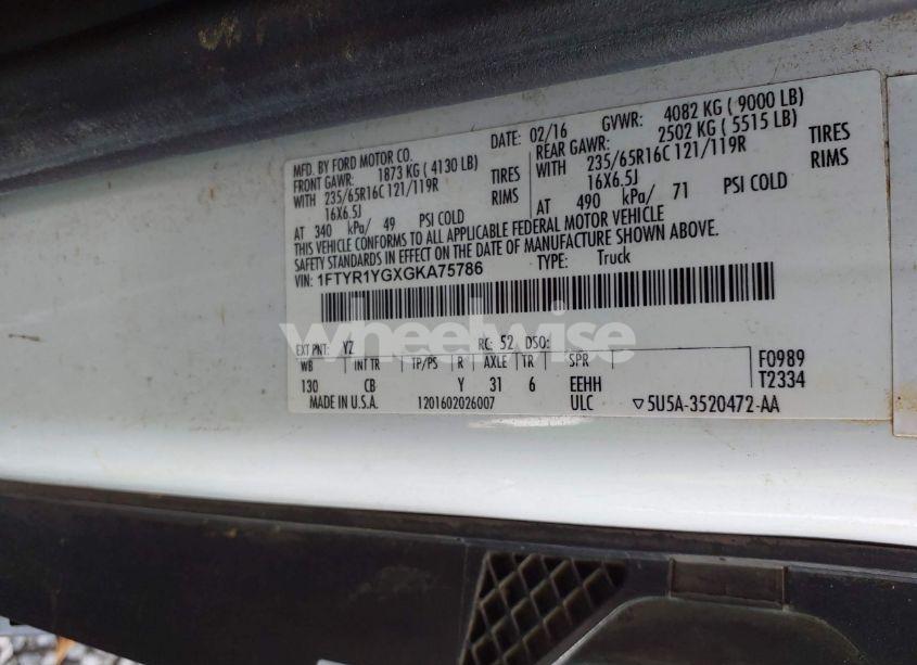 Photo 9 of 2016 Ford Transit-250 (VIN 1FTYR1YGXGKA75786)