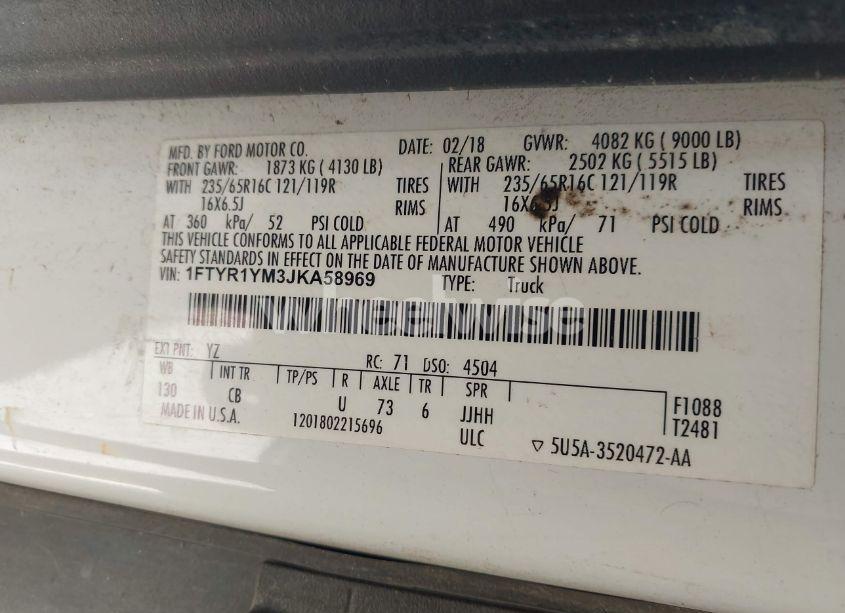 Photo 9 of 2018 Ford Transit-250 (VIN 1FTYR1YM3JKA58969)