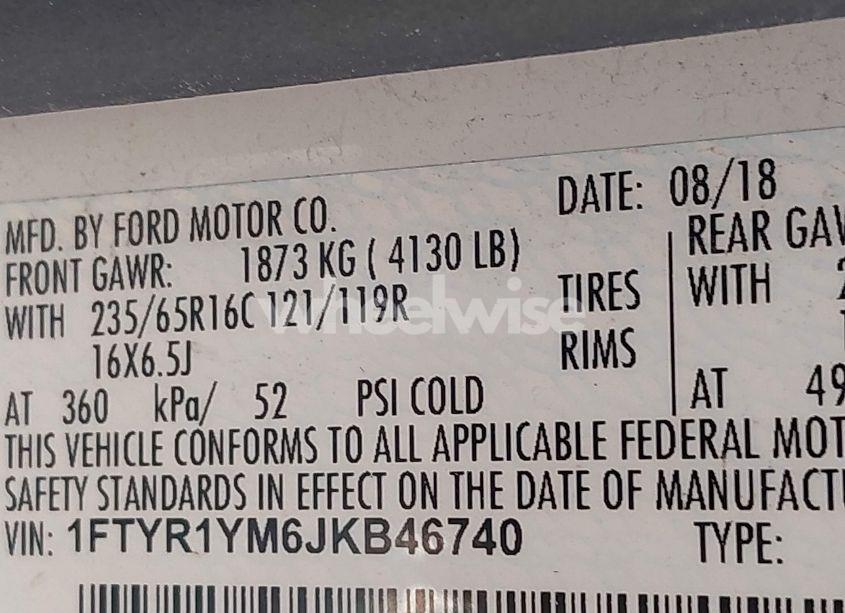 Photo 9 of 2018 Ford Transit-250 (VIN 1FTYR1YM6JKB46740)